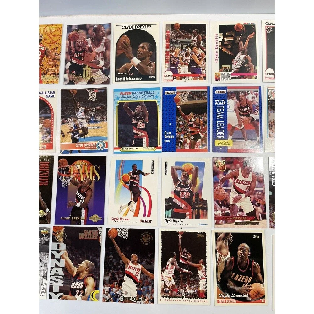 Clyde Drexler 52-Card Lot Inserts, Parallel, All Different Trail Blazers Rockets